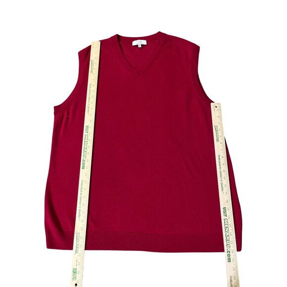 Turnbury Sweater Vest Mens 3XT Tall Merino Wool Deep Red Used - Picture 10 of 16